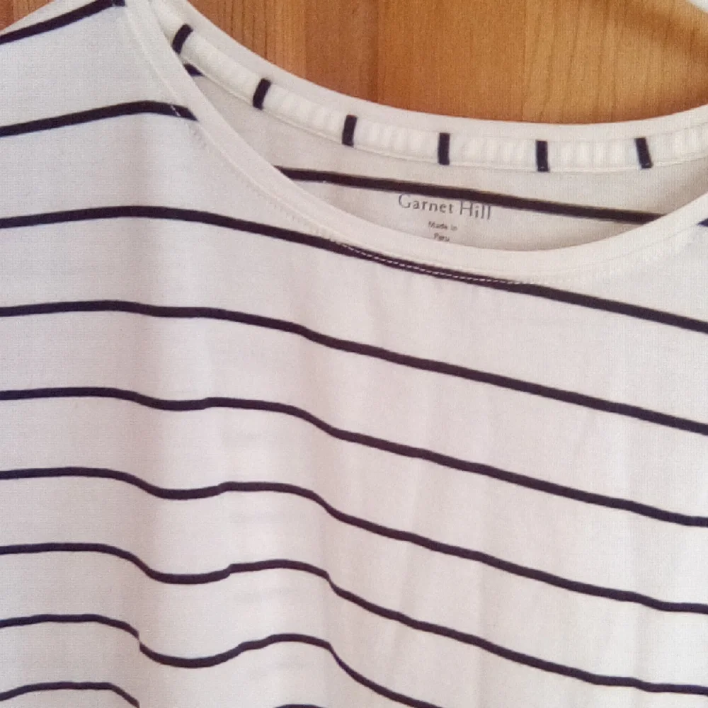Garnet Hill Navy Striped Short Sleeve Tee - Picture 2 of 11